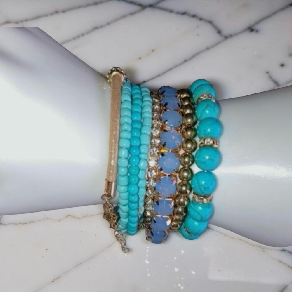 New 8 Bracelets Stackable Set Bohemian Boho Stret… - image 6